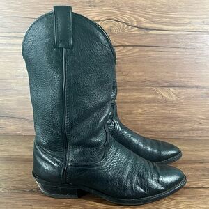 J. Chisolm Black Leather Cowboy Boots Men’s Size 9.5 Shoes Western
